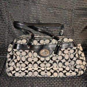 Authentic Tan/Black Coach Shoulder Bag